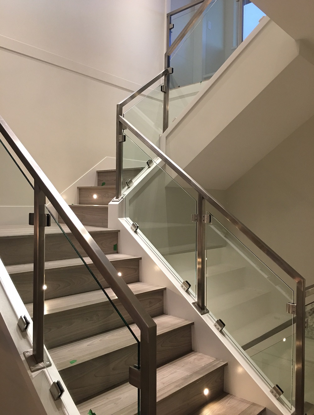 modern interior stair railings, stainless steel, richmond, bc